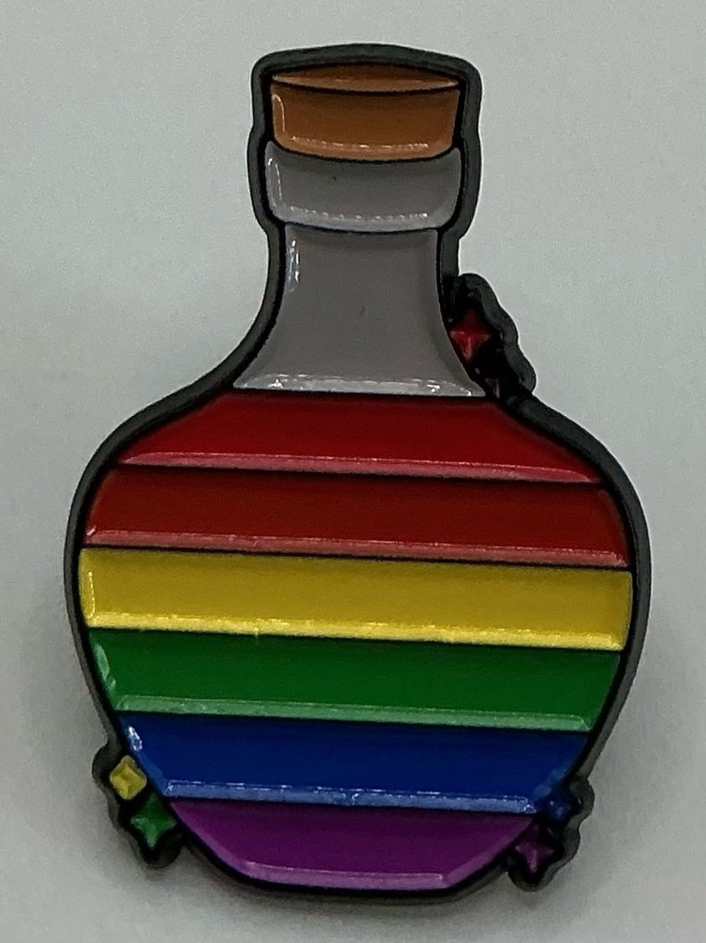 LGBTQ RAINBOW PRIDE UNISEX FLAIR POTION BOTTLE ENAMEL PIN